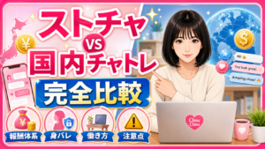 ストチャと国内チャトレの違い完全比較｜報酬体系・身バレ・働き方・注意点を現役視点で解説【2026年版】